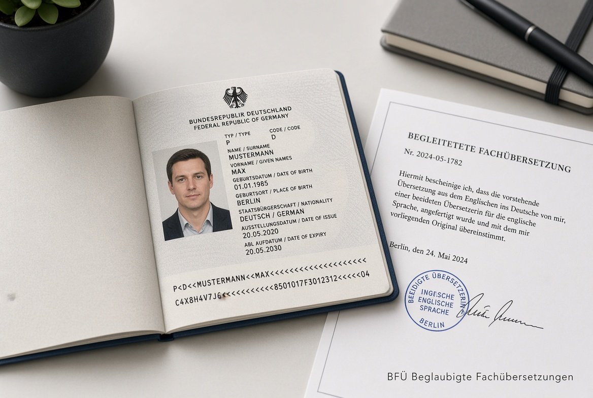 Reisepass-Übersetzung